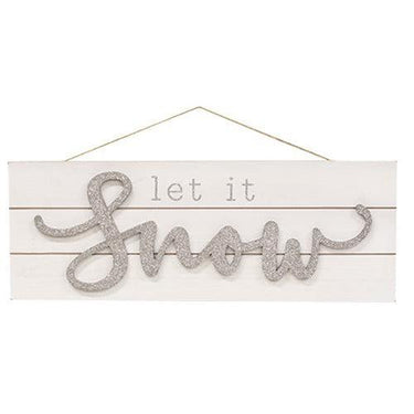 Sparkle Let It Snow Pallet Sign - The Fox Decor